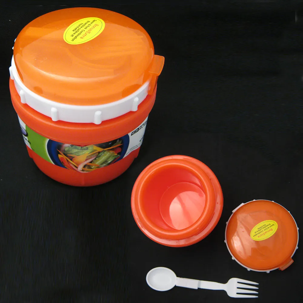 1 Soup Bowl Microwave Ramen Bowl Lid Insulated Food Container Noodles Fork Spoon