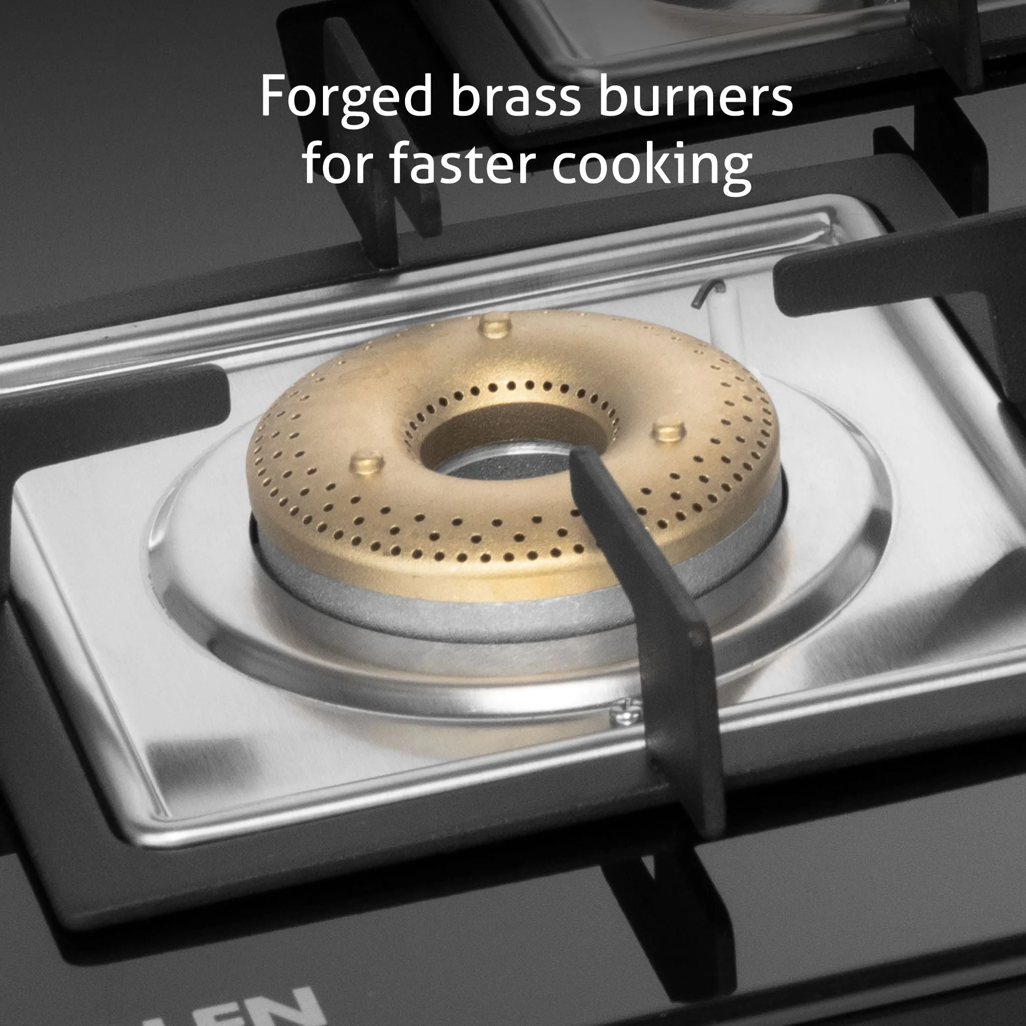 3 Burner Ultra Slim Free Standing Hob with Forged Brass Burners (BH1073USBL75)