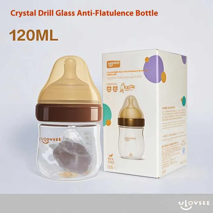 Anti-flatulence baby glass bottle nursing-زجاجة رضاعة مضادة للانتفاخ