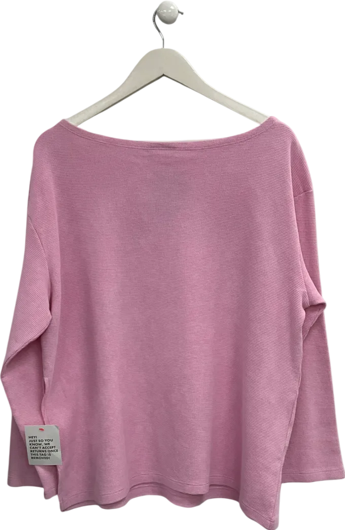 ASOS Pink  Waffle Wide Neck Pull Over UK S