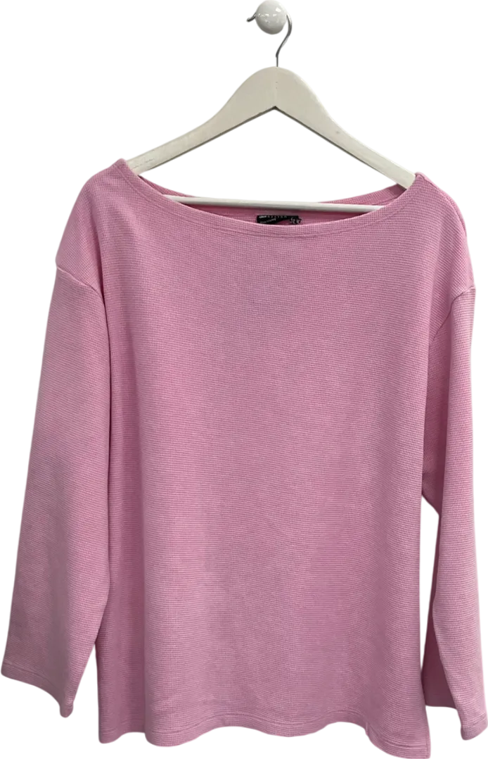 ASOS Pink  Waffle Wide Neck Pull Over UK S