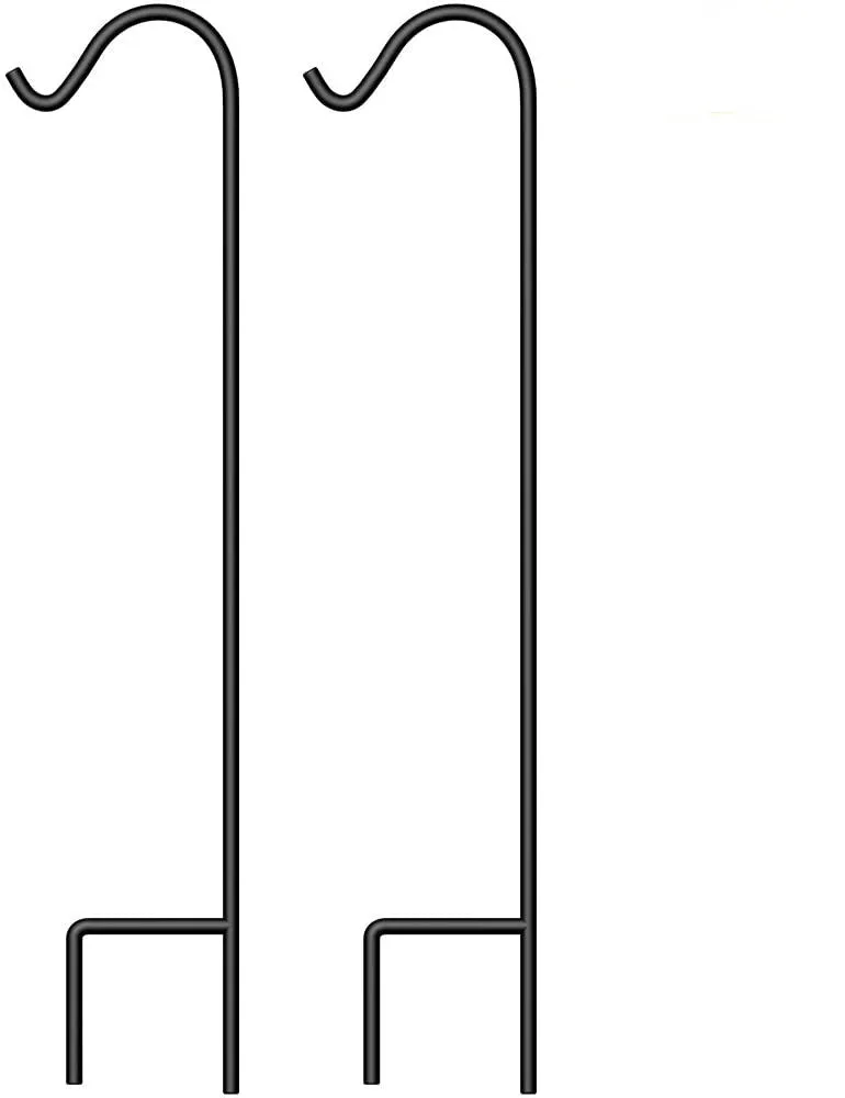 BEAU JARDIN 2 Pack Shepherd Hook 65 in Tall 1/2in Thick Bird Feeder Pole Garden Outdoor Plants Hanger ShepherdHook5