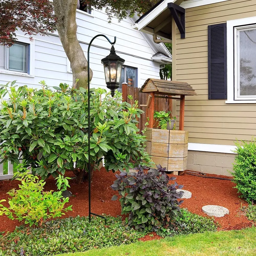 BEAU JARDIN 2 Pack Shepherd Hook 65 in Tall 1/2in Thick Bird Feeder Pole Garden Outdoor Plants Hanger ShepherdHook5
