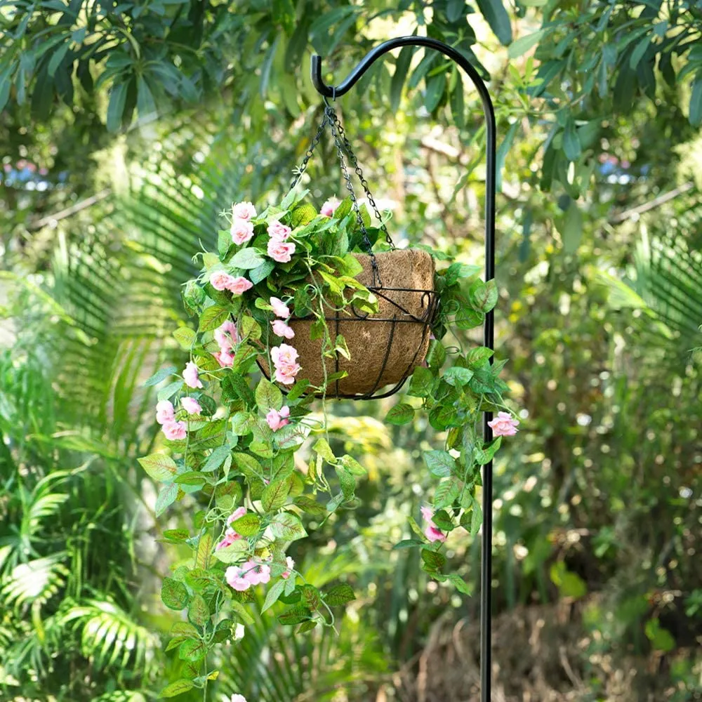 BEAU JARDIN 2 Pack Shepherd Hook 92 in Tall 3/5in Thick Bird Feeder Pole Premium Garden Hanging Plants Metal BG180