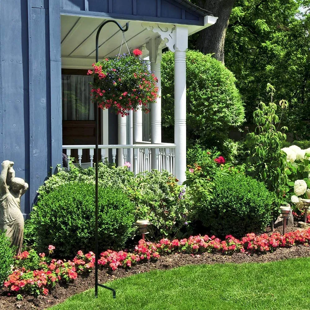 BEAU JARDIN 2 Pack Shepherd Hook 92 in Tall 3/5in Thick Bird Feeder Pole Premium Garden Hanging Plants Metal BG180