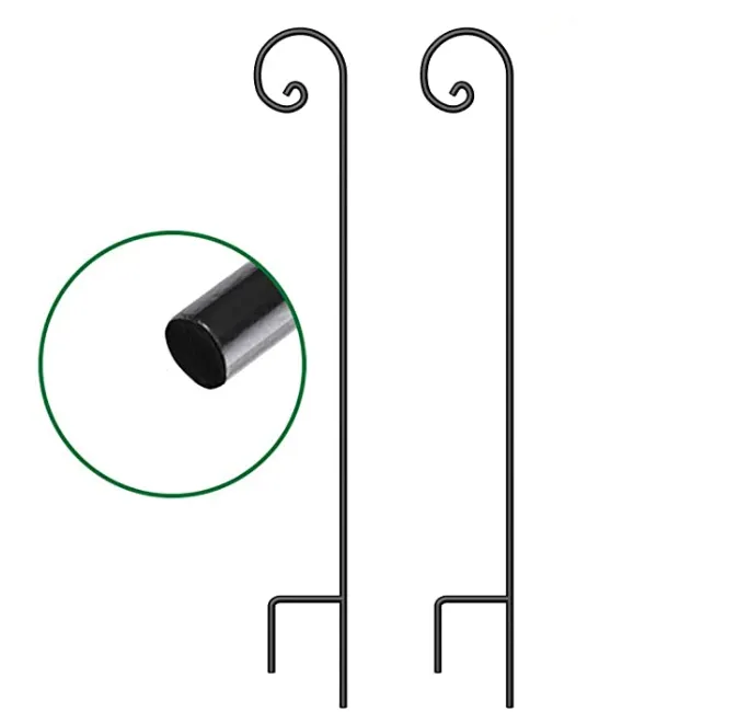 BEAU JARDIN 2 Pack Shepherd Hook 92 in Tall 3/5in Thick Bird Feeder Pole Premium Garden Hanging Plants Metal BG1861