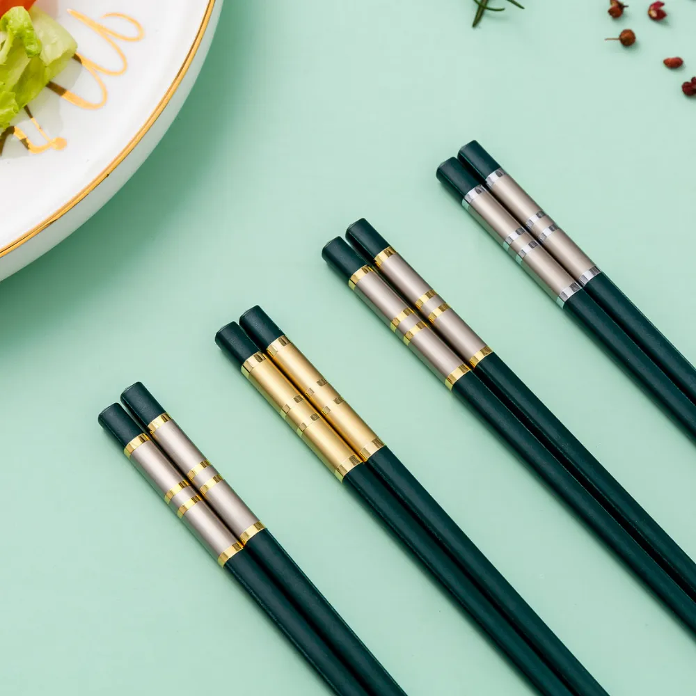 Chopsticks Anti Skid Scald Dark Green Chopsticks Set