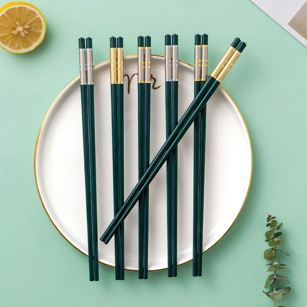 Chopsticks Anti Skid Scald Dark Green Chopsticks Set