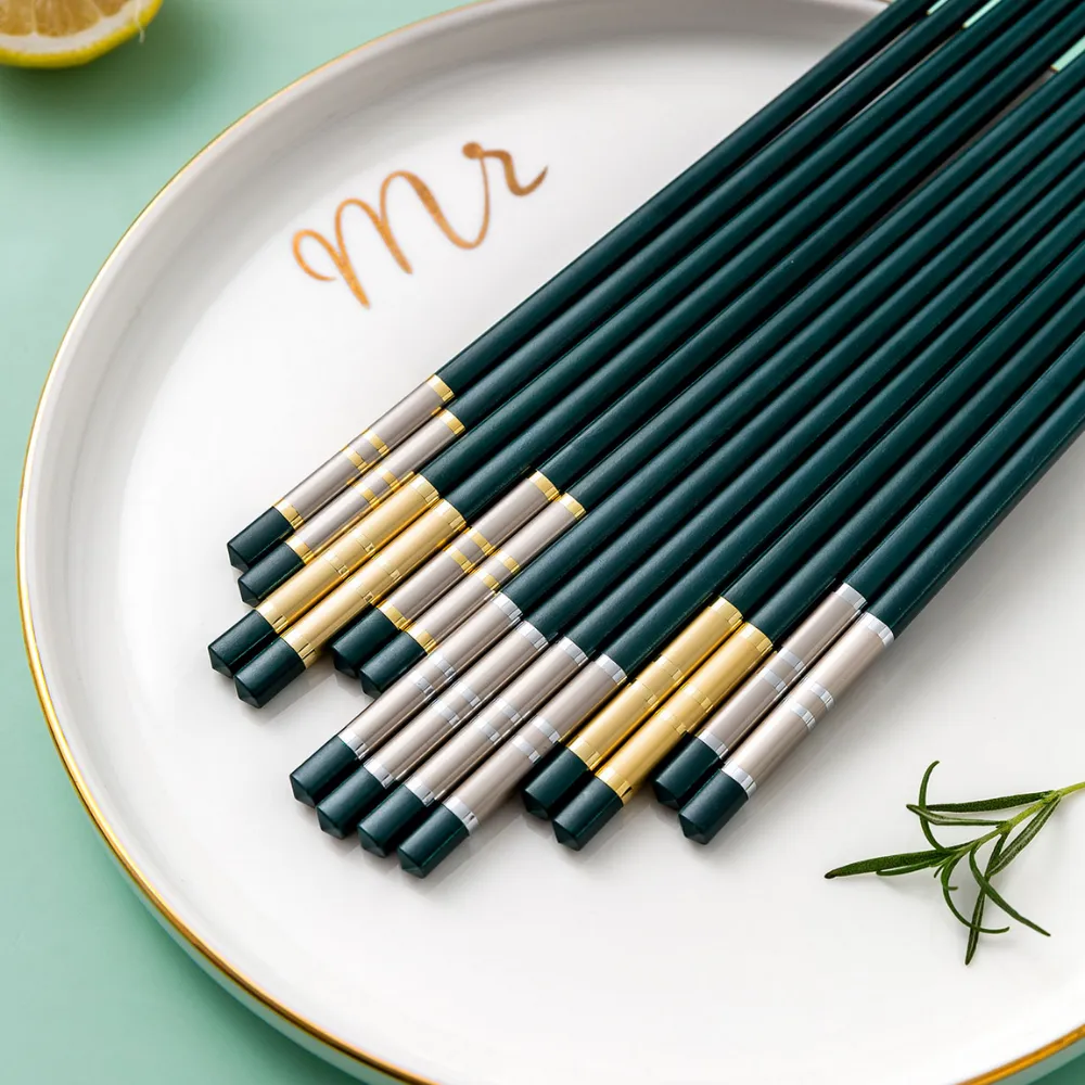 Chopsticks Anti Skid Scald Dark Green Chopsticks Set