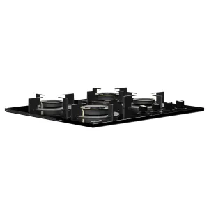 Crompton HOB-SSDC604-MBL SensoSafe 60 cm 4 Burners Built-in Gas Hob With High Efficiency Brass Burners, Auto-Ignition and 8 MM Toughened Glass ( Midnight Black)