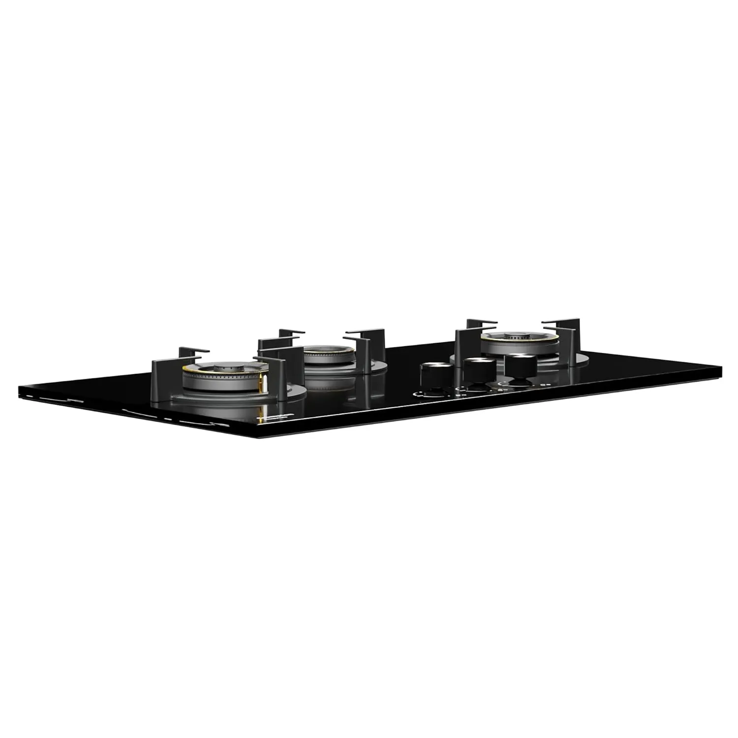 Crompton HOB-SSDC783-MBL SensoSafe 78 cm 3 Burners Built-in Gas Hob With High Efficiency Brass Burners, Auto-Ignition and 8 MM Toughened Glass ( Midnight Black)