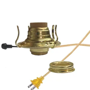 Electric Oil Lamp Burners, #2-Gold, Brass-Plated