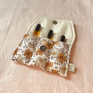 Essential Oil Pouch - Tan Floral Cord