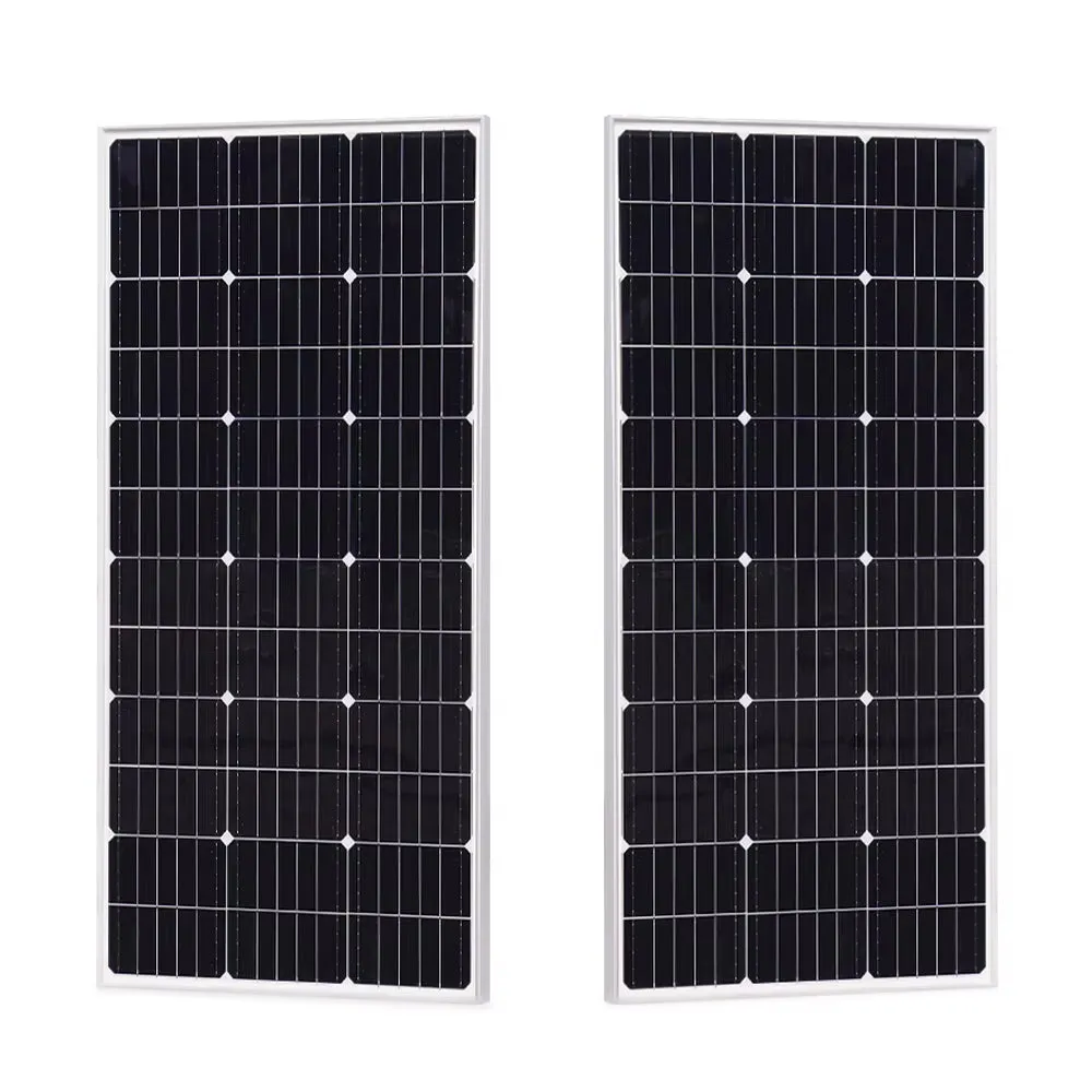 Glass Rigid Solar Panel 200W 300W 400W Monocrystalline (2X 100W / 150W / 200W Panel Solar 12V 24V Charge) Placa Solar