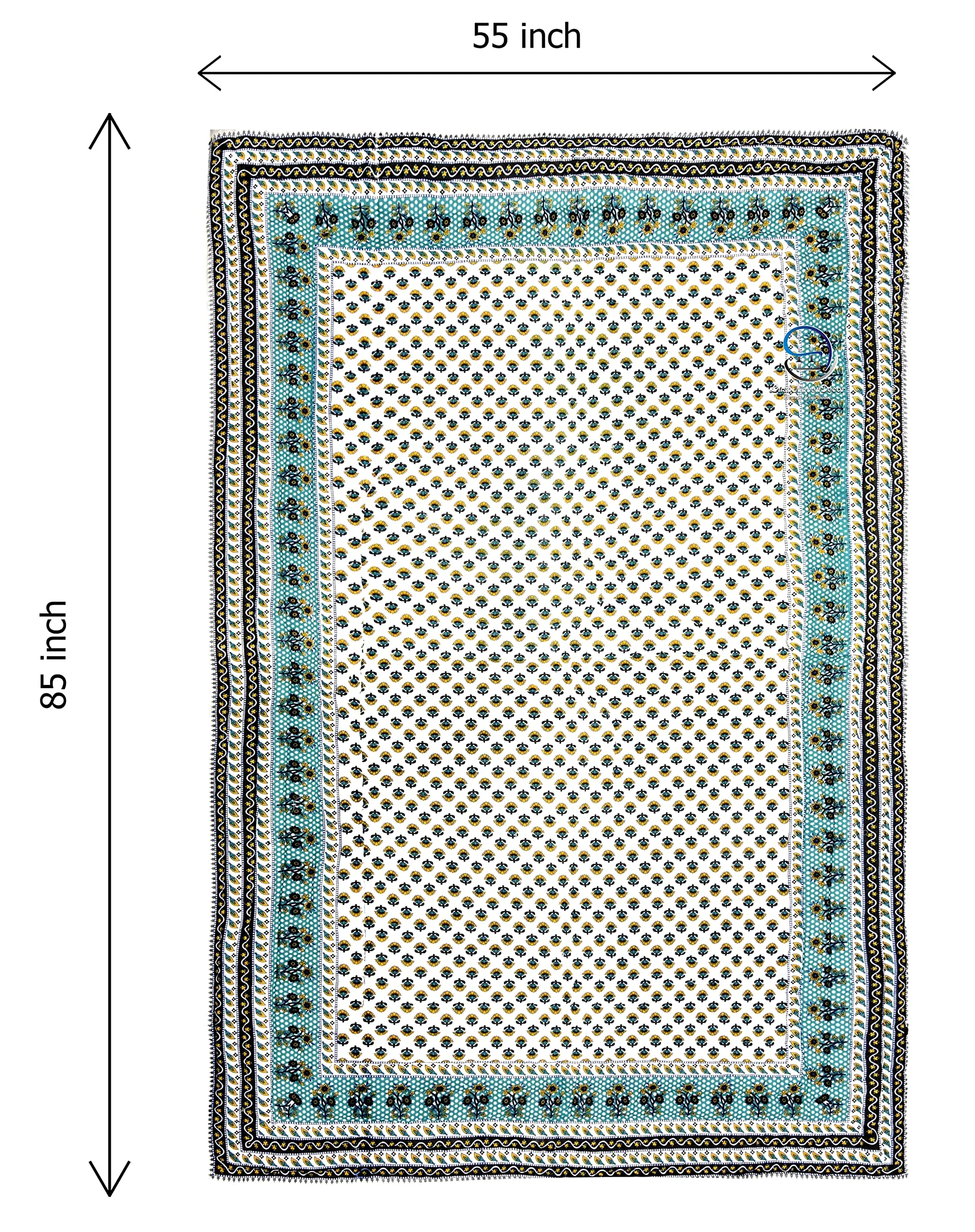HASHIREX 210 TC Single Bed Jaipuri Cotton rajai Blanket Ac Quilt Soft Light Weight Rajasthani Traditional Razai Comforter 85 x 55 inch Green Pack of 1