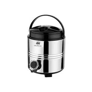 JSI Stainless Steel Hot and Cold Water Jug 3 Liters, Silver - Double Walled PUF Insulated Steel Body With Easy To Carry Plastic Handle - Durable & Food Safe - Keeps Beverages Fresh, Hot N Cold For hrs
