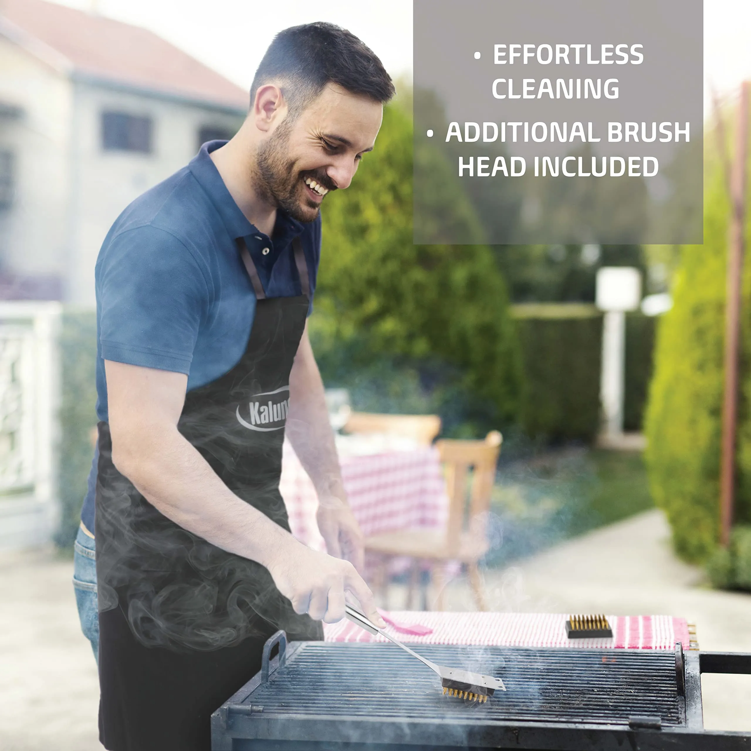 Kaluns Grilling Accessories, Dad Gifts for Fathers Day Grilling Gifts, Heavy Duty Stainless Steel BBQ Grill Tools Set for Outdoor Grill with Aluminum Case and Apron, Dad Birthday Gifts for Men Husband