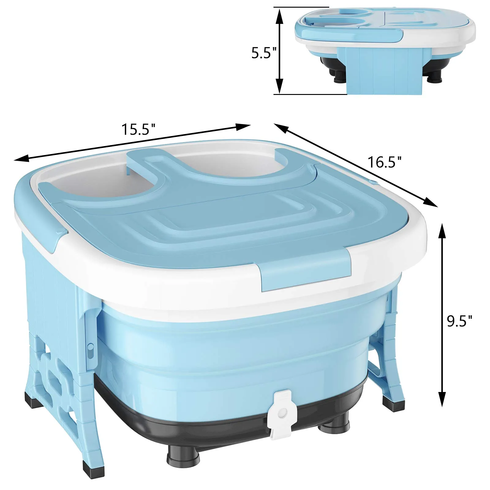 KOMFOTT Collapsible 6 in 1 Foot Spa/Bath Massager with Time & Temperature Settings