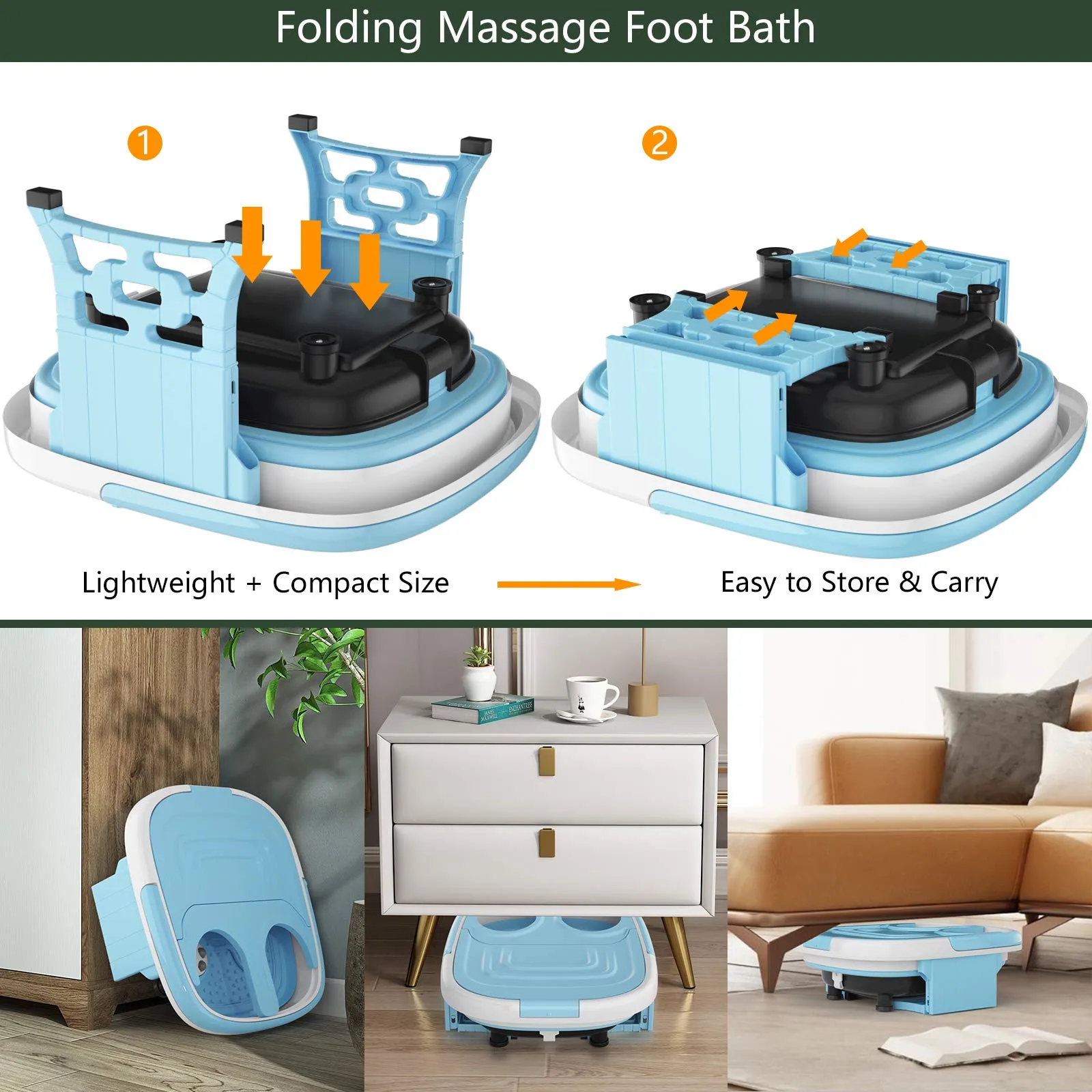 KOMFOTT Collapsible 6 in 1 Foot Spa/Bath Massager with Time & Temperature Settings
