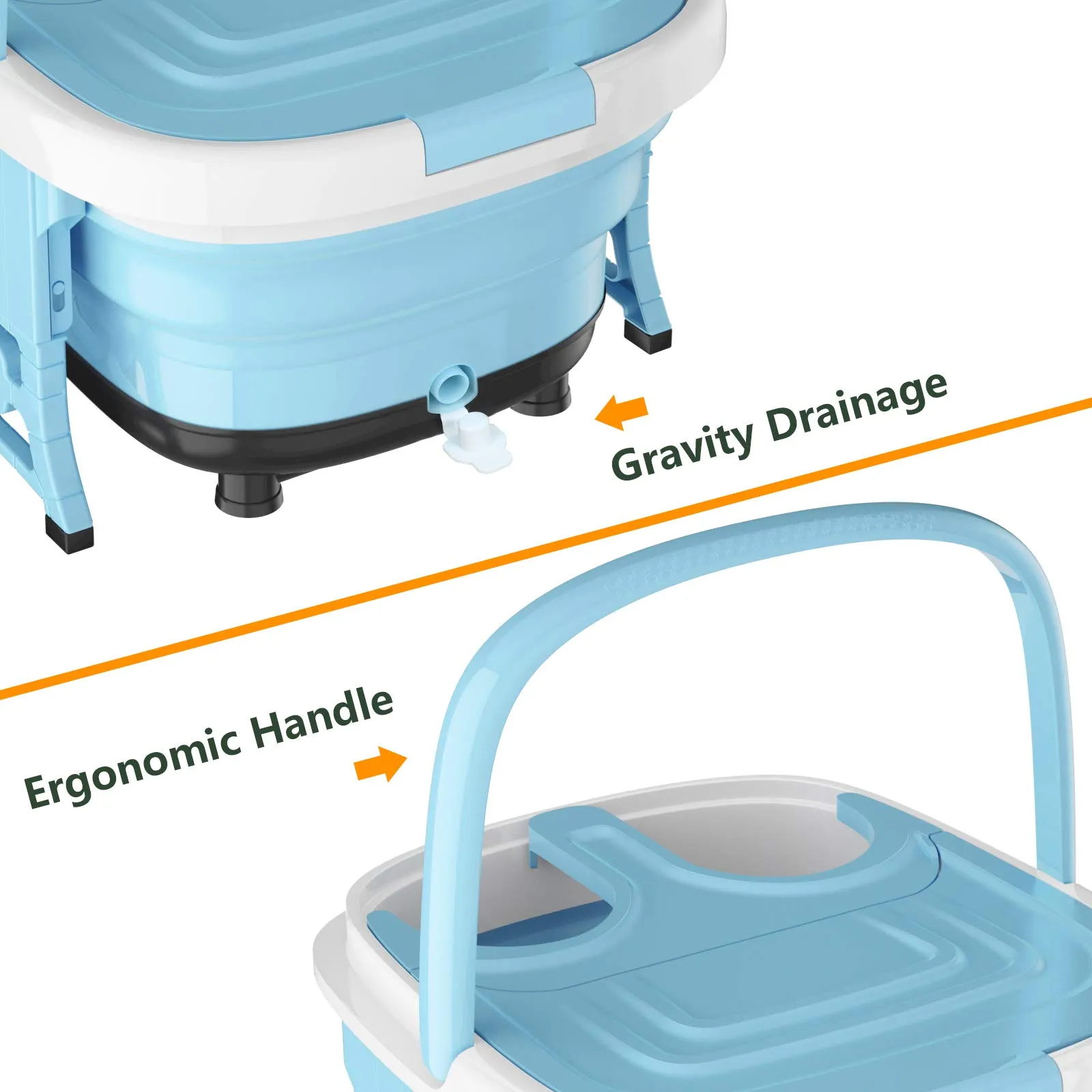 KOMFOTT Collapsible 6 in 1 Foot Spa/Bath Massager with Time & Temperature Settings