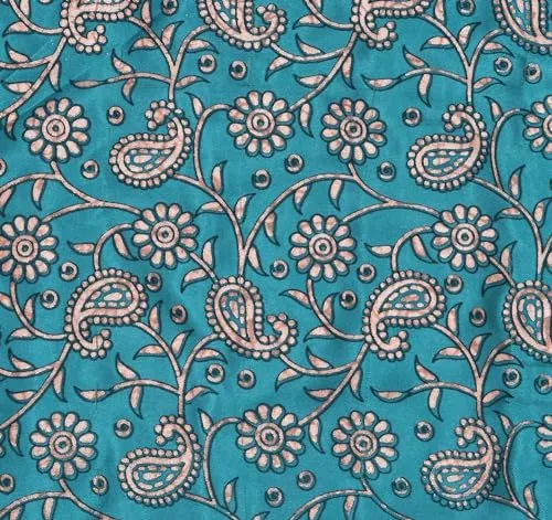 LOARSHY Jaipuri Beautiful All Over Floral Print Silk Rajai/Ac Quilt/Comforter Gold Butti Print Soft & Lightweight Rama Green Single Bed - 55X85 INCHES