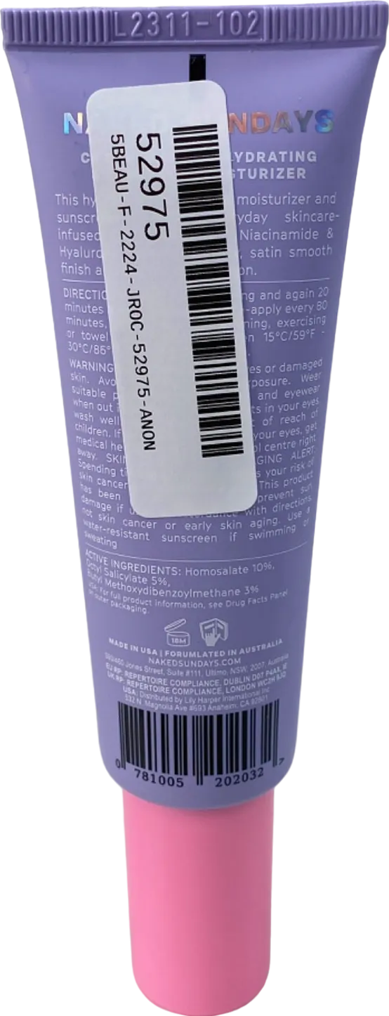 Naked Sundays CabanaCrème Hydrating Sunscreen Moisturizer SPF 50 50ml