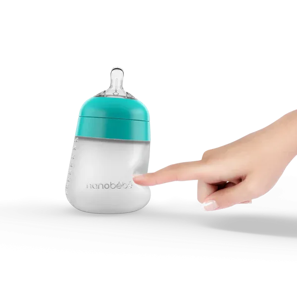 nanobebe Silicone Flexy Bottles 270ml  3 Pack White