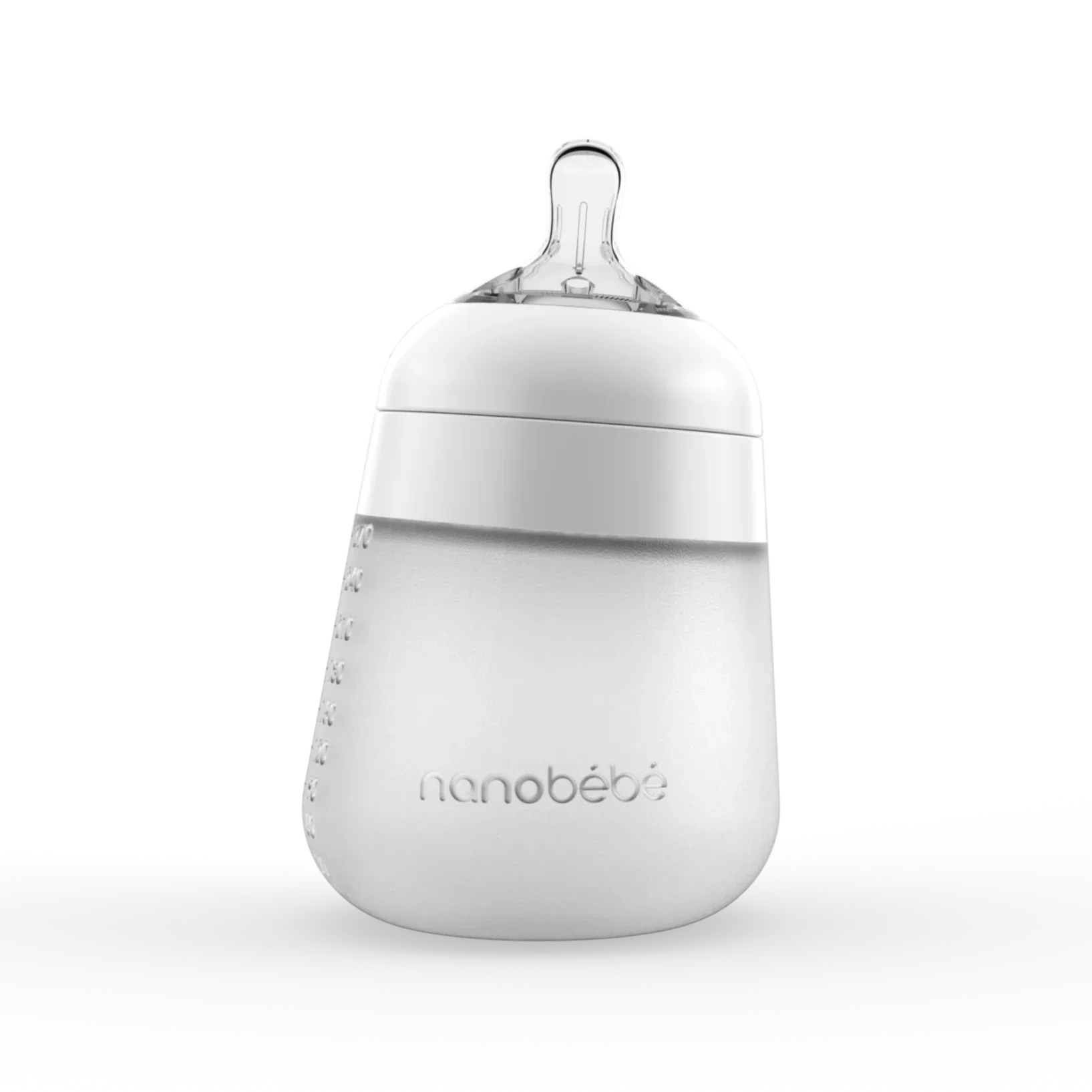 nanobebe Silicone Flexy Bottles 270ml  White