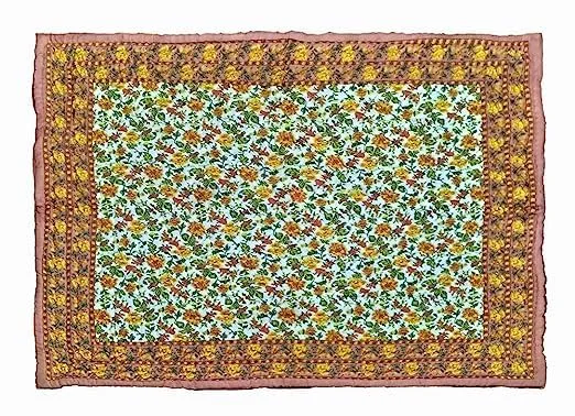 Om Enterprises Reversible Jaipuri razai for Winter Single Double Bed Pure Cotton Jaipuri razai Double Bed/Jaipuri razai Double Bed for Winter Printed (Mugal, Single)