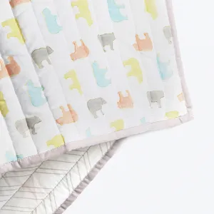 Organic Quilted Blanket <br> Multi-Colour Bear<br><span style="font-size: 10px;">Can be Personalised</span>