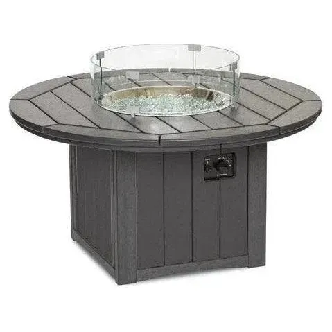 Palm Beach Poly Lumber Fire Pit Table Set With Club Chairs