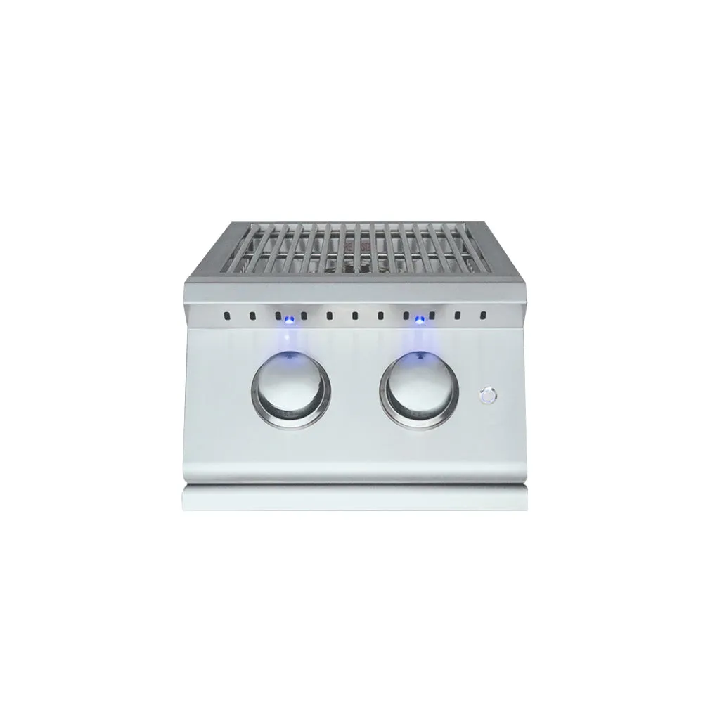 RCS Gas Grills - Premier Series Double Side Burner with LED Lights - RJCSSBL