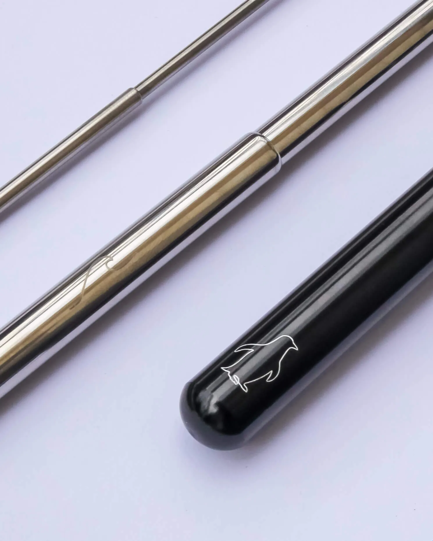 Reusable Eco Travel Straw in Black (Penguin)