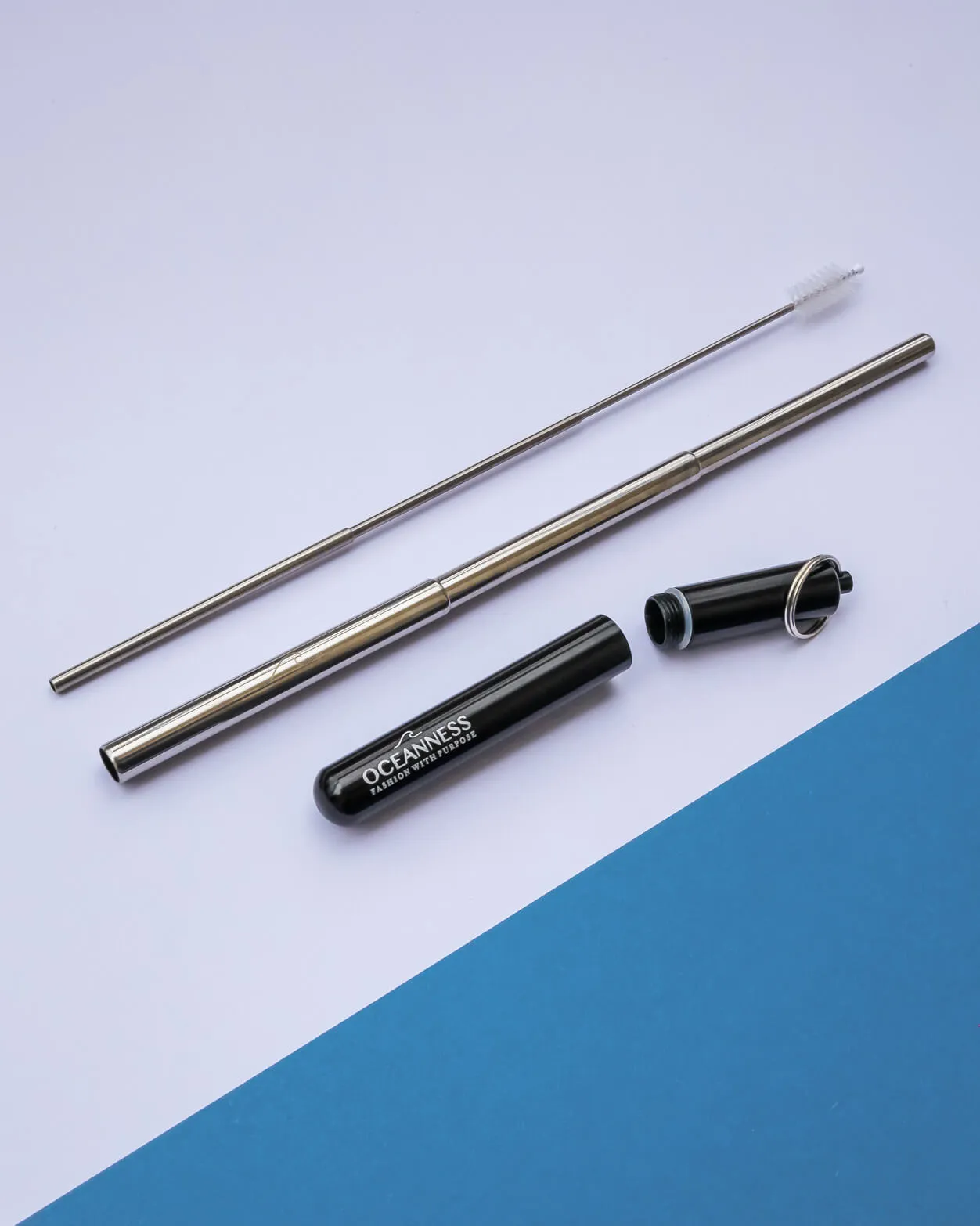 Reusable Eco Travel Straw in Black (Penguin)