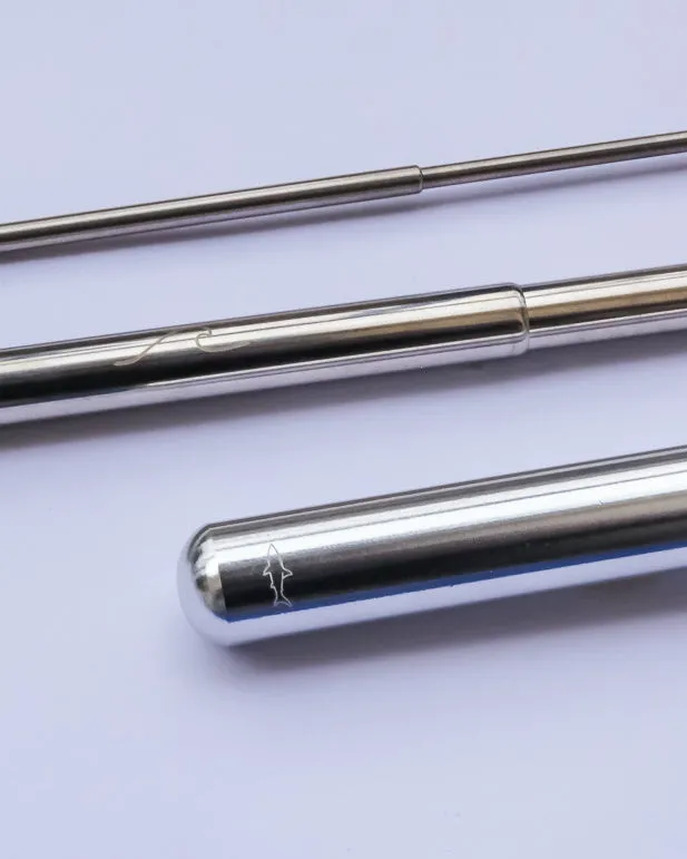 Reusable Eco Travel Straw in Silver (Shark)
