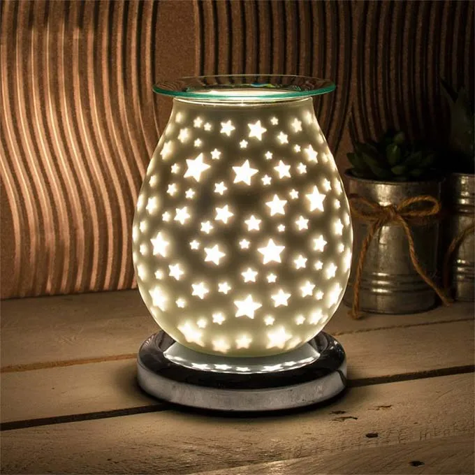 Satin White Stars Aroma Lamp