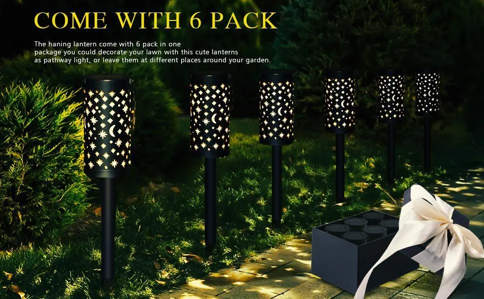 Solar Garden Lights Outdoor GolWof 6 Pack LED -TS-51
