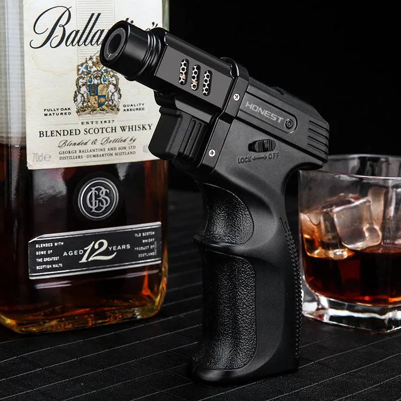 Spray Gun Long Flame Kitchen BBQ Torch  Fixed Fire Luxury  Big Jet Flame Cigar Gas Butane Lighter
