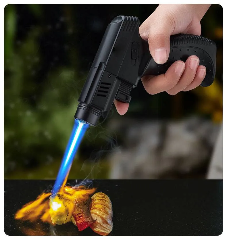 Spray Gun Long Flame Kitchen BBQ Torch  Fixed Fire Luxury  Big Jet Flame Cigar Gas Butane Lighter