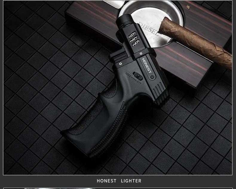 Spray Gun Long Flame Kitchen BBQ Torch  Fixed Fire Luxury  Big Jet Flame Cigar Gas Butane Lighter