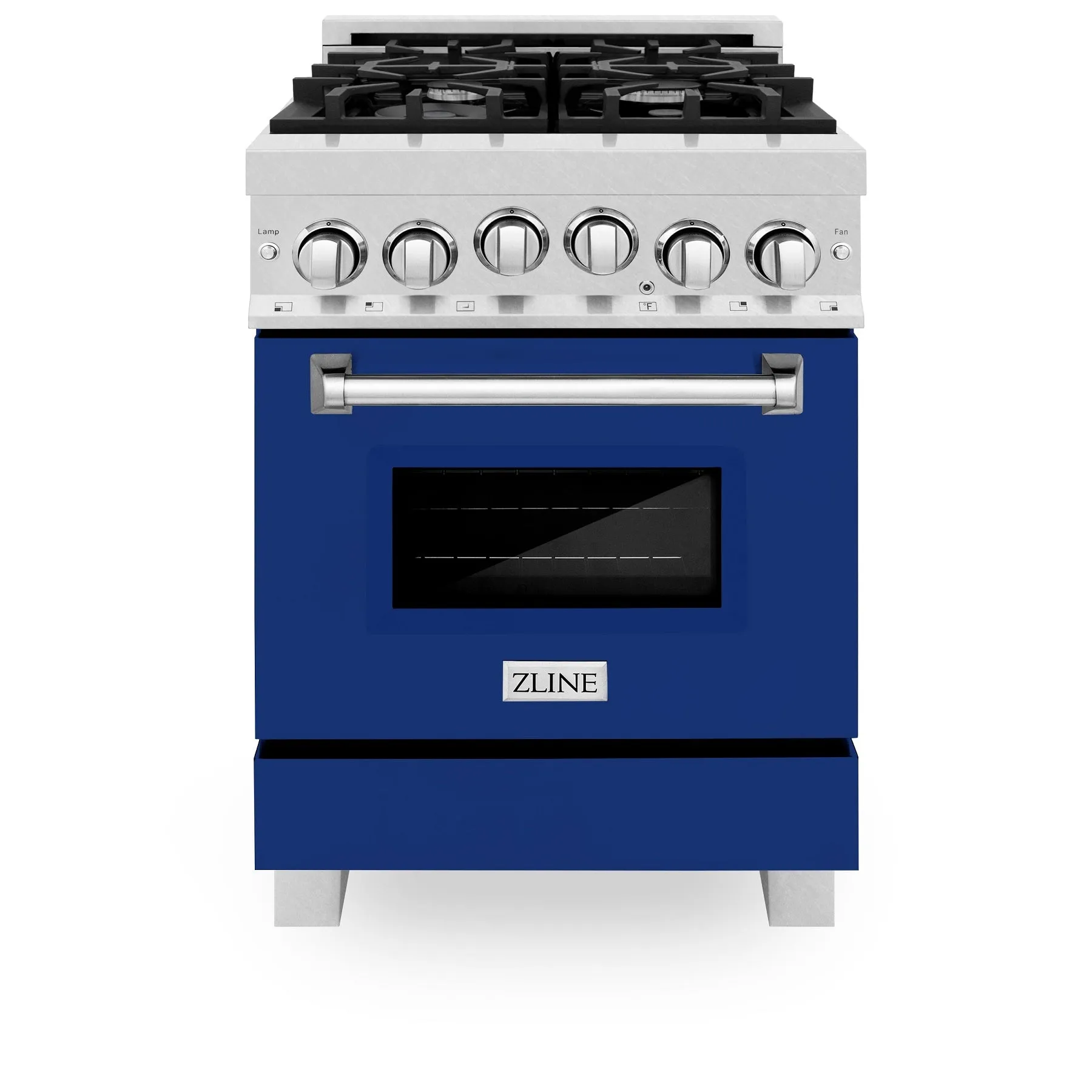 ZLINE 24" 2.8 cu. ft. Range with Gas Stove and Gas Oven in Stainless with Blue Gloss Door (RG-BG-24)