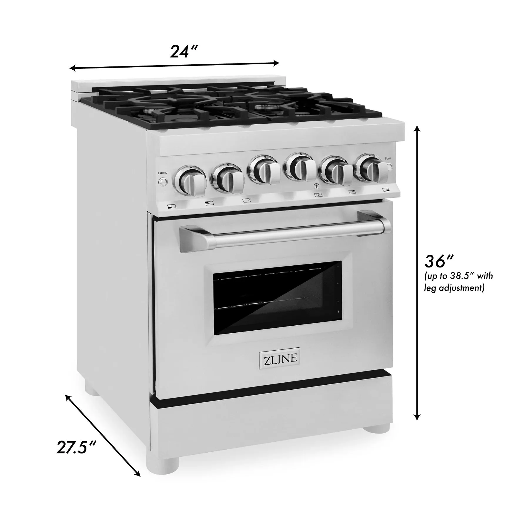 ZLINE 24" 2.8 cu. ft. Range with Gas Stove and Gas Oven (RG24)
