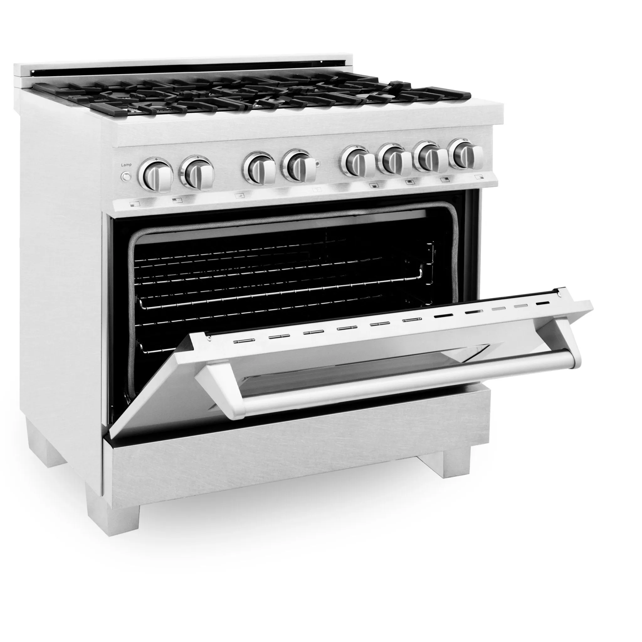 ZLINE 36 IN. Professional Dual Fuel Range in Snow Stainless with Snow Stainless Door (RAS-SN-36)