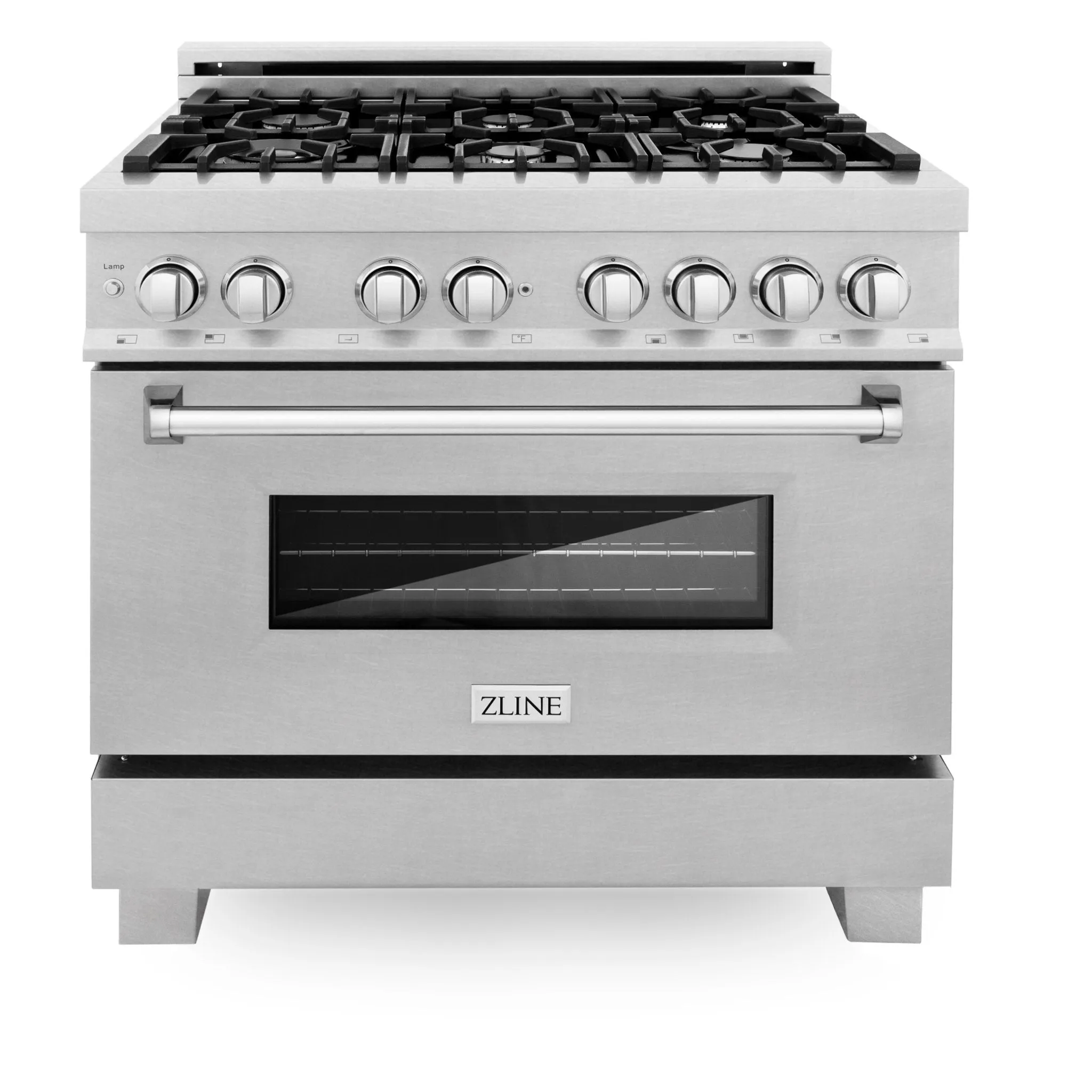 ZLINE 36 IN. Professional Dual Fuel Range in Snow Stainless with Snow Stainless Door (RAS-SN-36)