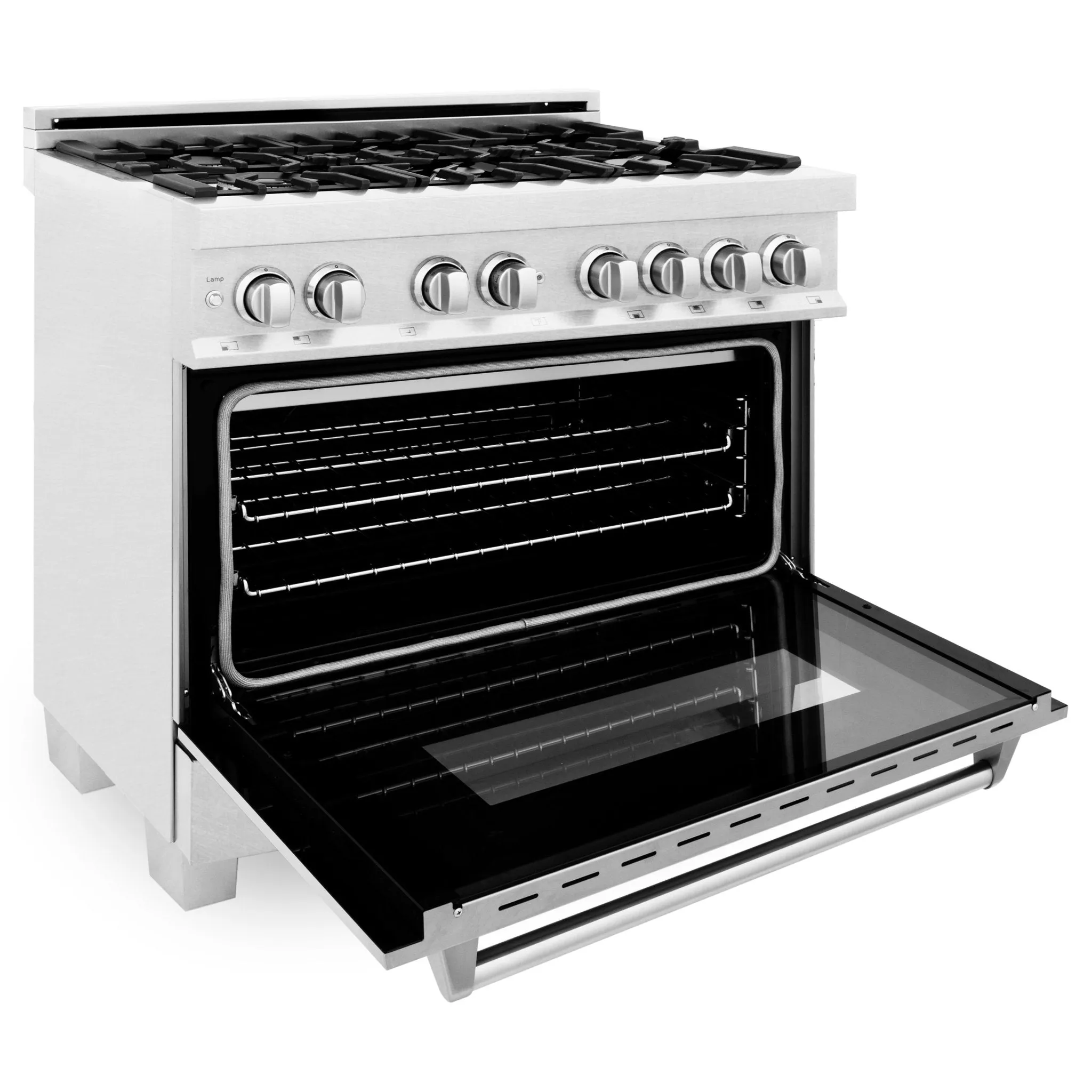 ZLINE 36 IN. Professional Dual Fuel Range in Snow Stainless with Snow Stainless Door (RAS-SN-36)