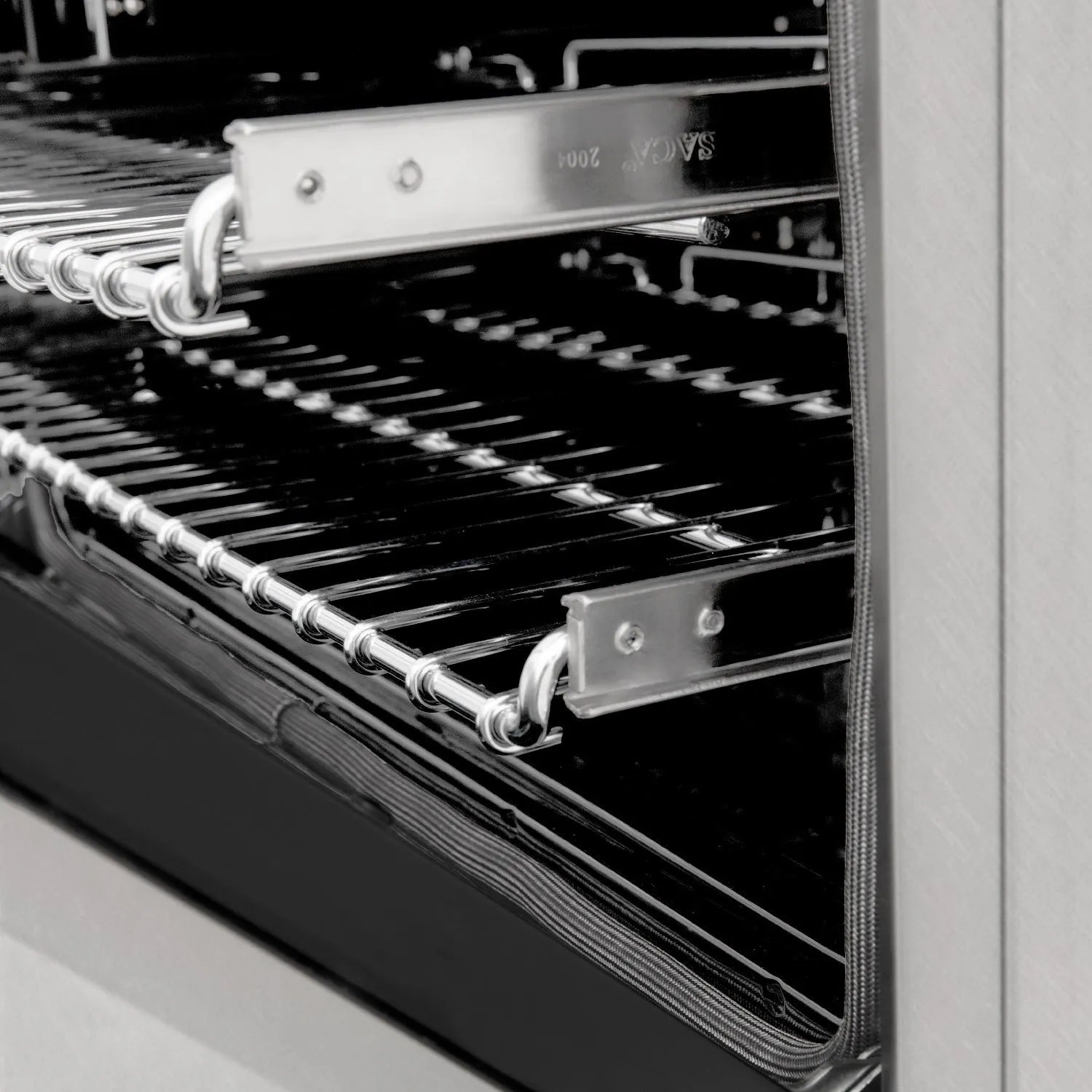 ZLINE Autograph Edition 24" 2.8 cu. ft. Dual Fuel Range in DuraSnow® Stainless Steel with Gold Accents