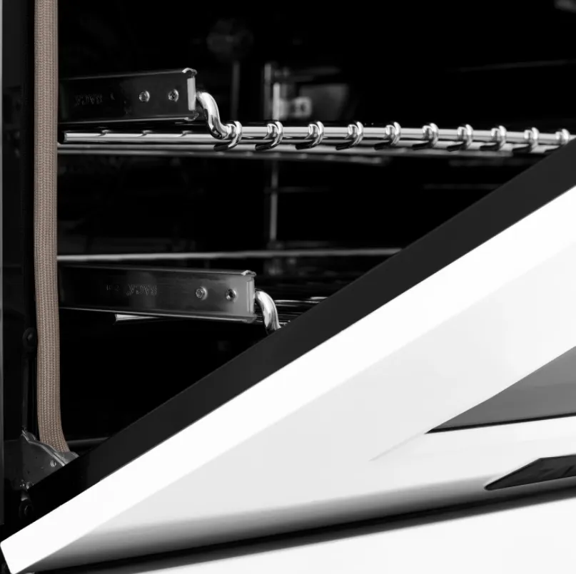ZLINE Autograph Edition 24" 2.8 cu. ft. Dual Fuel Range in DuraSnow® Stainless Steel with White Matte Door and Matte Black Accents